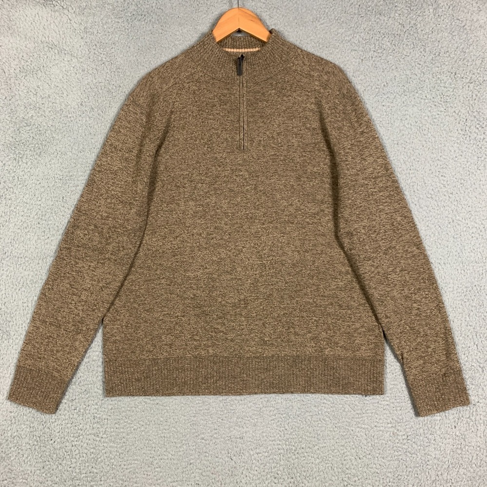 Smartwool Sparwood Sweater Men's XL Acorn‎ Tan Half Zip Merino Blend Lightweight